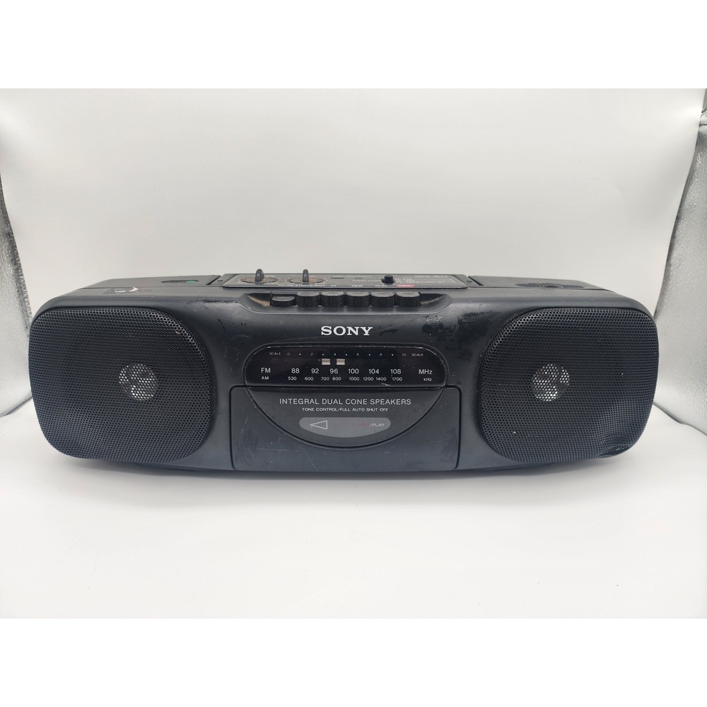 Sony Radio Cassette Corder Boombox AM/FM Dual Cone Speakers Black